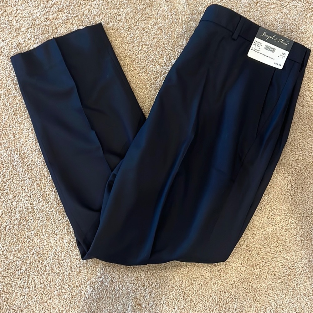 Joseph & Feiss 38x30 men’s Navy Dress Slacks Pants Wool NWT work wear business